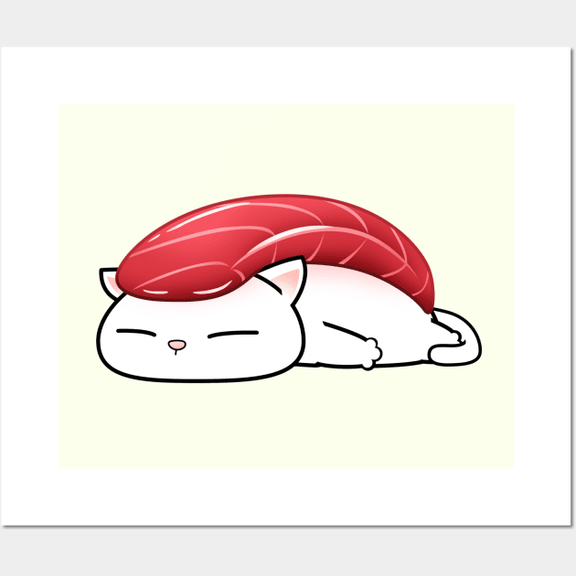 Chubby Cat Maguro Sushi Wall Art by Takeda_Art